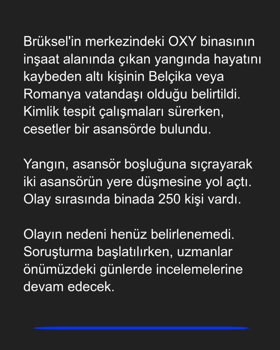 Brüksel'deki yangında kaybolan altı kişi Belçika veya Romanya vatandaşı