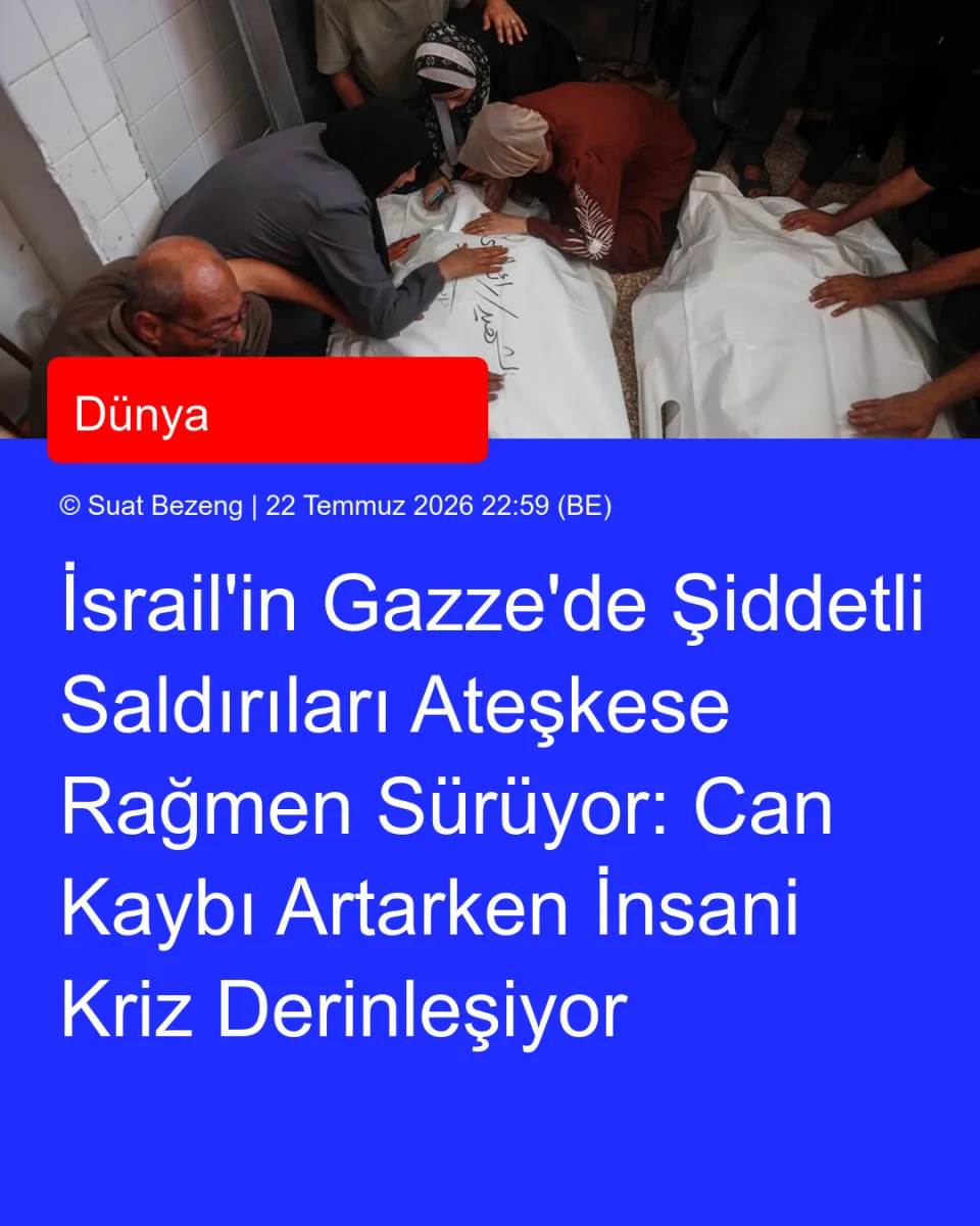İsrail'in Gazze'de Şiddetli Saldırıları Ateşkese Rağmen Sürüyor: Can Kaybı Artarken İnsani Kriz Derinleşiyor