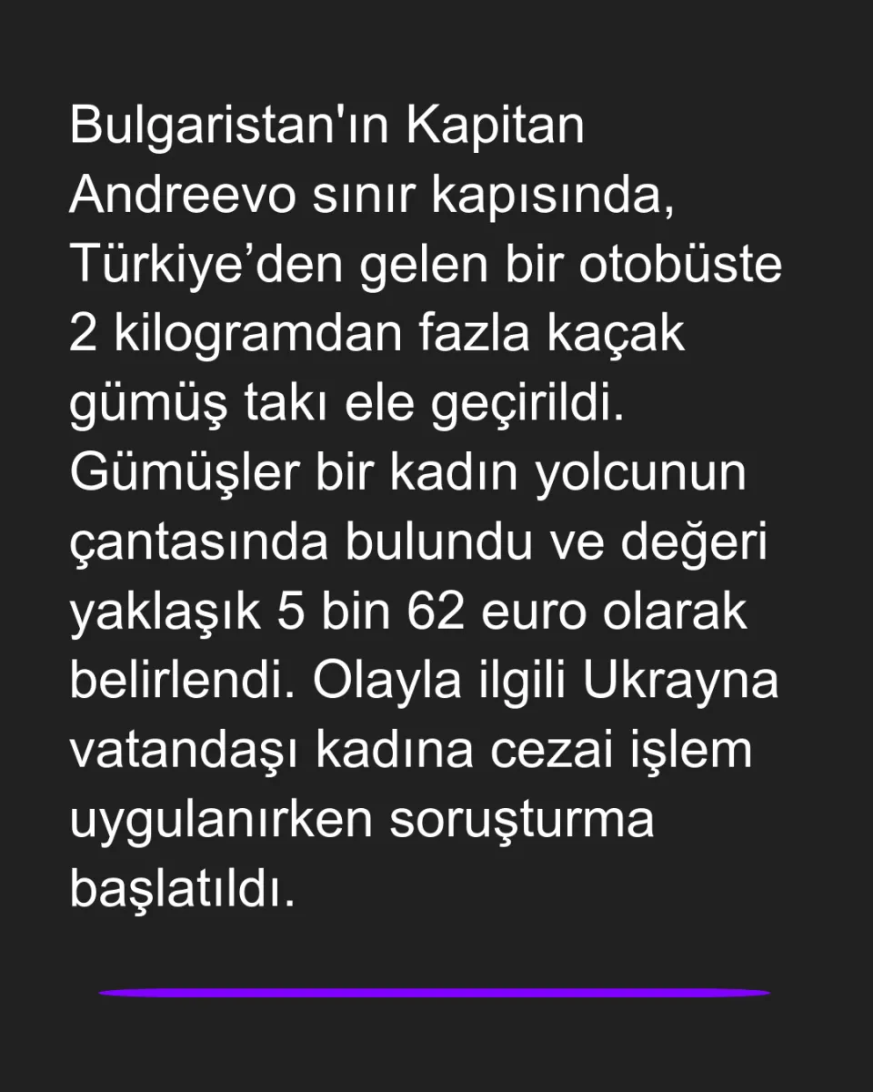 Bulgaristan Sınırında 2 Kilo Kaçak Gümüş Takı Yakalandı