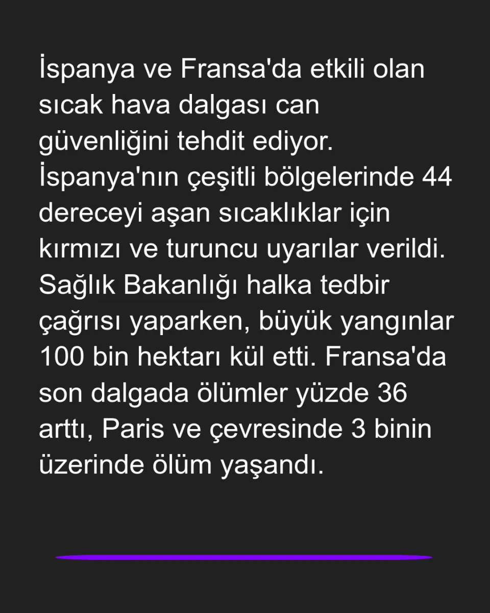 Avrupa'da Sıcaklık Alarmı: Can Kaybı Yükseliyor