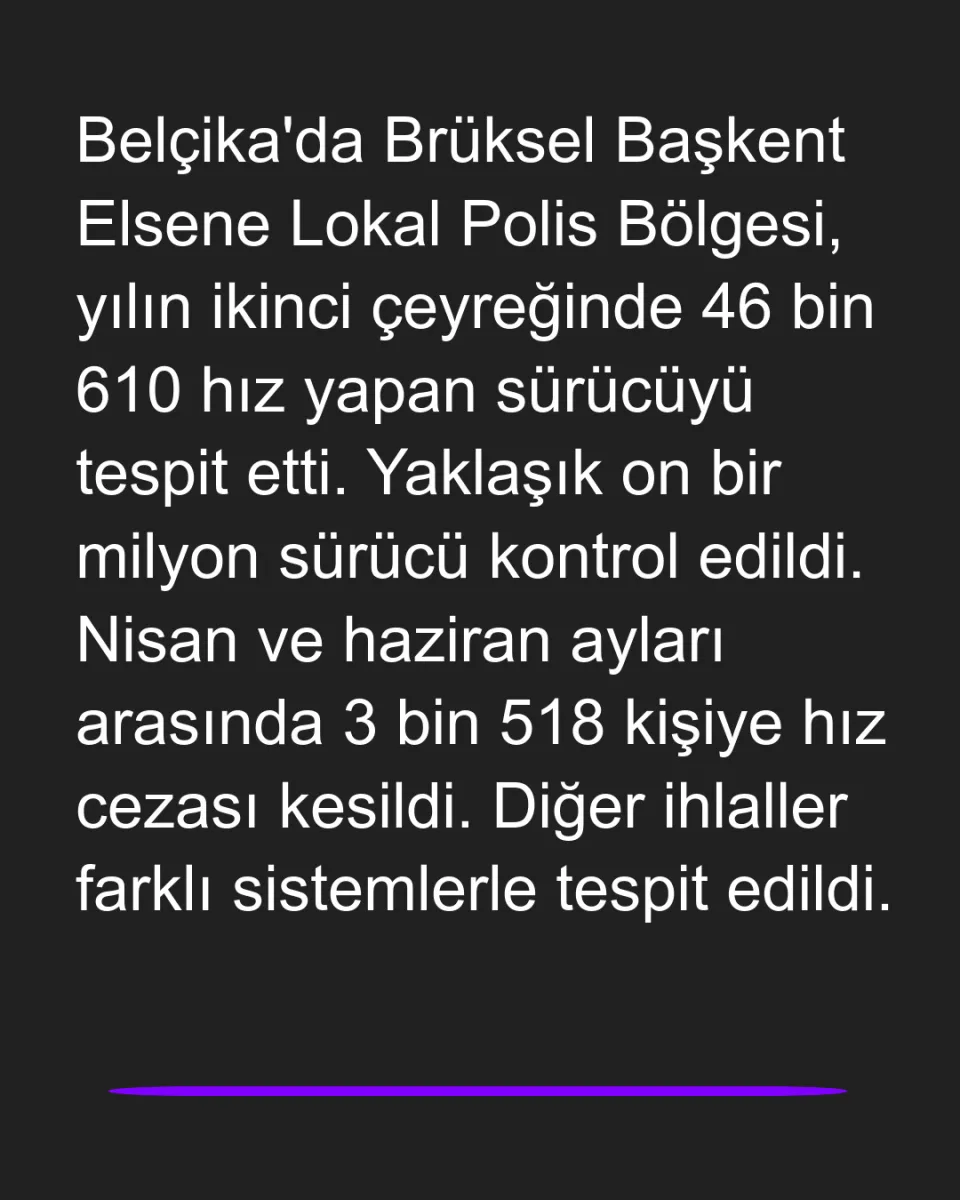 Belçika'da 6 Ayda 50 Bin Hız İhlali Tespit Edildi