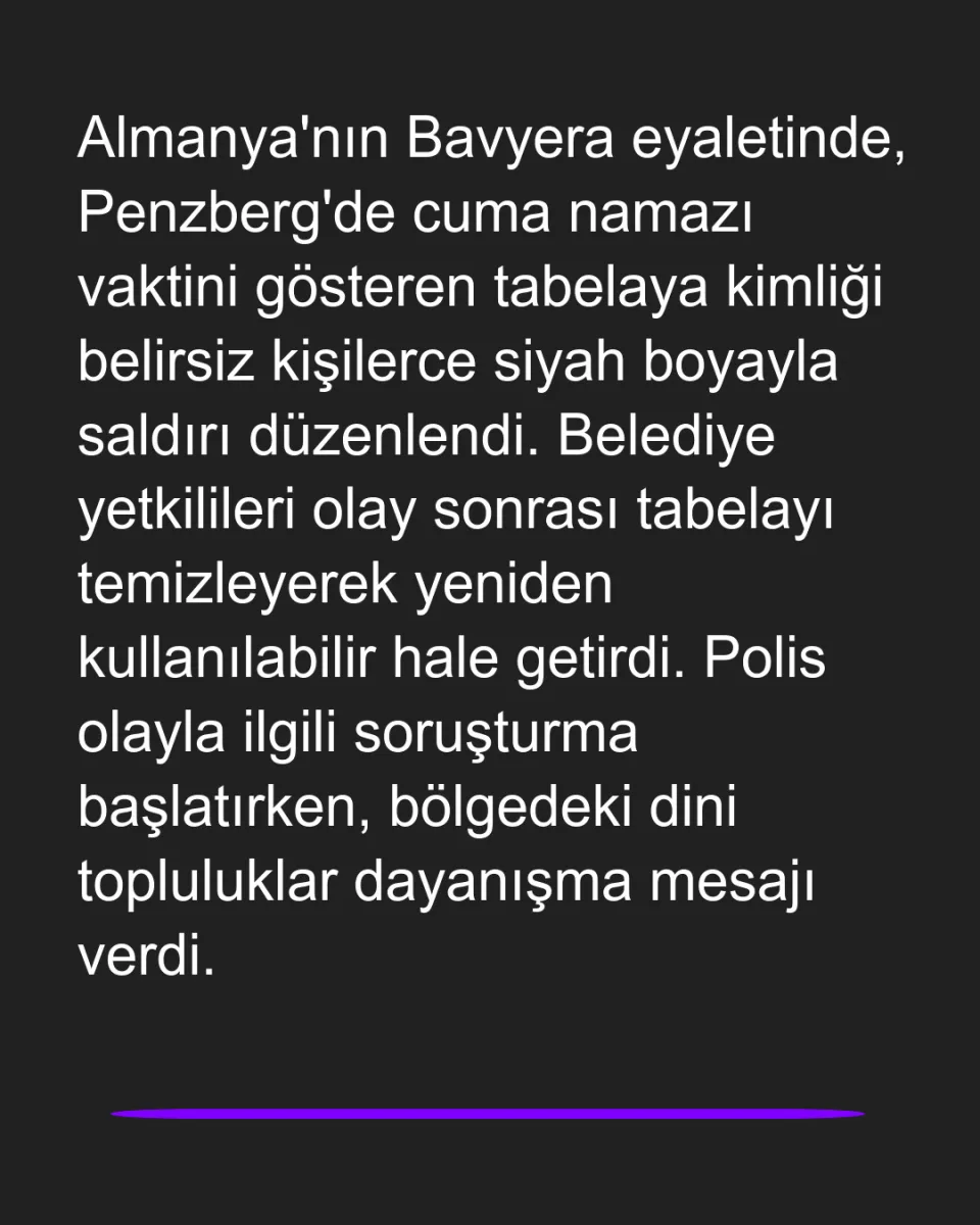 Almanya'da Cuma Namazı Tabelasına Saldırı Gerginliği