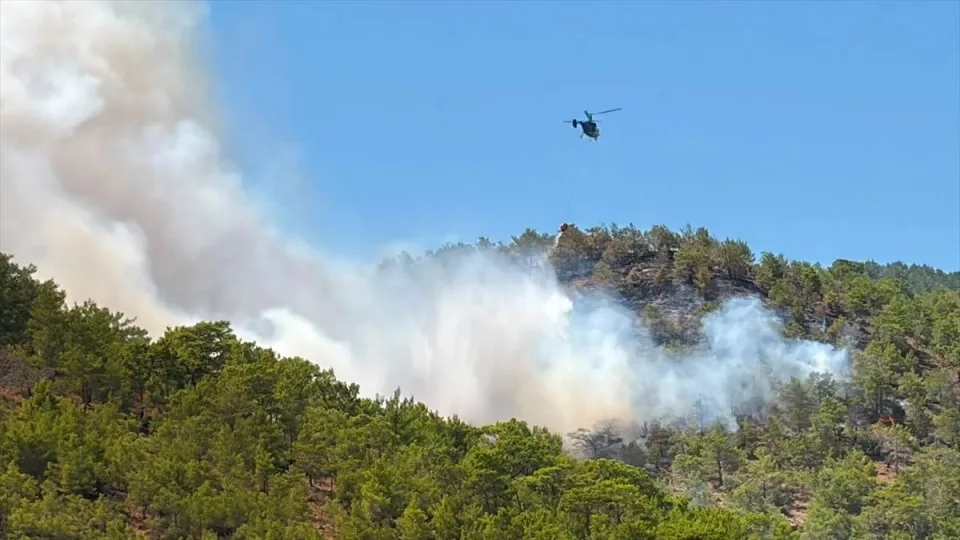 Mersin'deki orman yangınında 145 kişi tahliye edildi