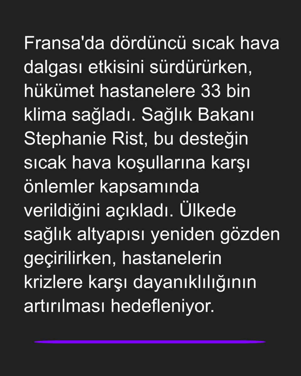 Fransa'da Hastanelere 33 Bin Klima Desteği