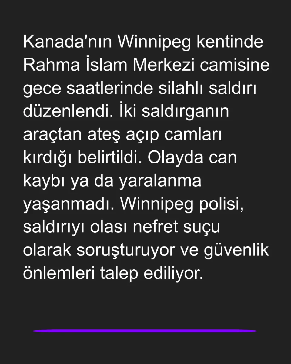 Kanada'da Caminin Hedef Alındığı Saldırı Korkuttu