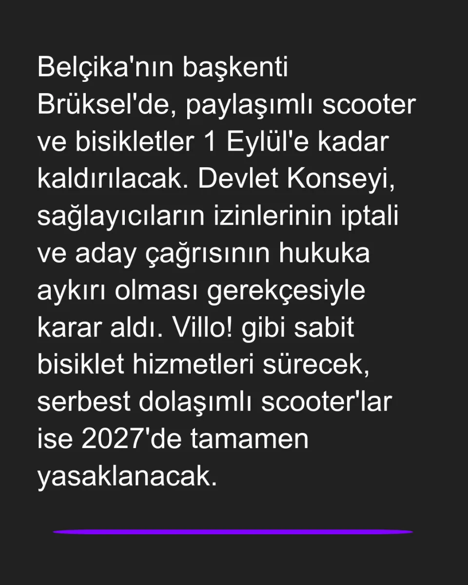 Brüksel'de Paylaşımlı Scooter ve Bisikletlere Geçici Yasak